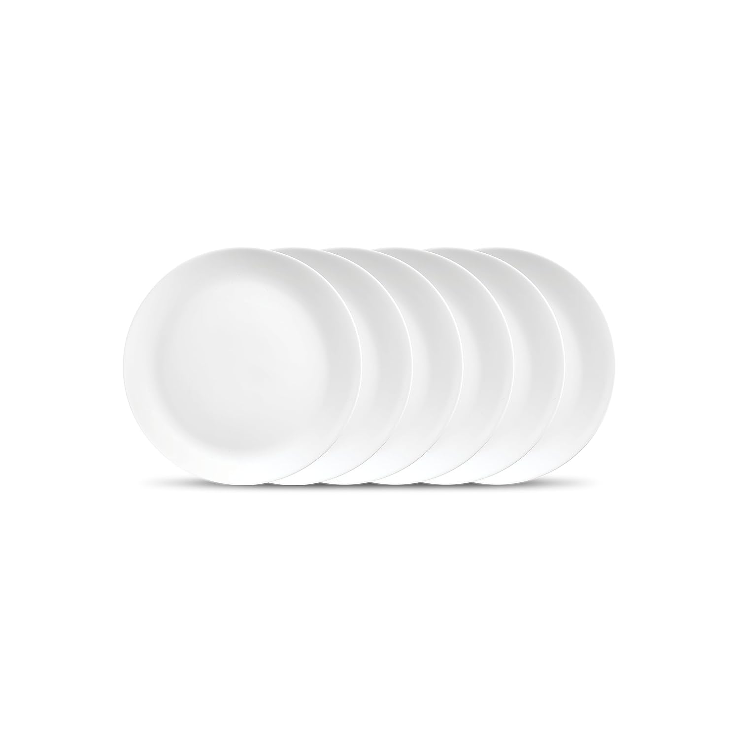 Opal Glass Quarter Plate Set 6 pcs, Plainware, White