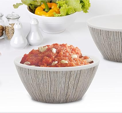 Milton Trinity Serving Melamine Bowl, 1 Piece, (6.25") 850 ml, Wooden| Easy to Clean | Durable Serving Bowl | Break Resistant