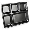 TWINK Lunch Plates, Dinner Plates || Full Length Lunch Thali Multicolor Plate Set of 2 (Black Partition Thali 5)