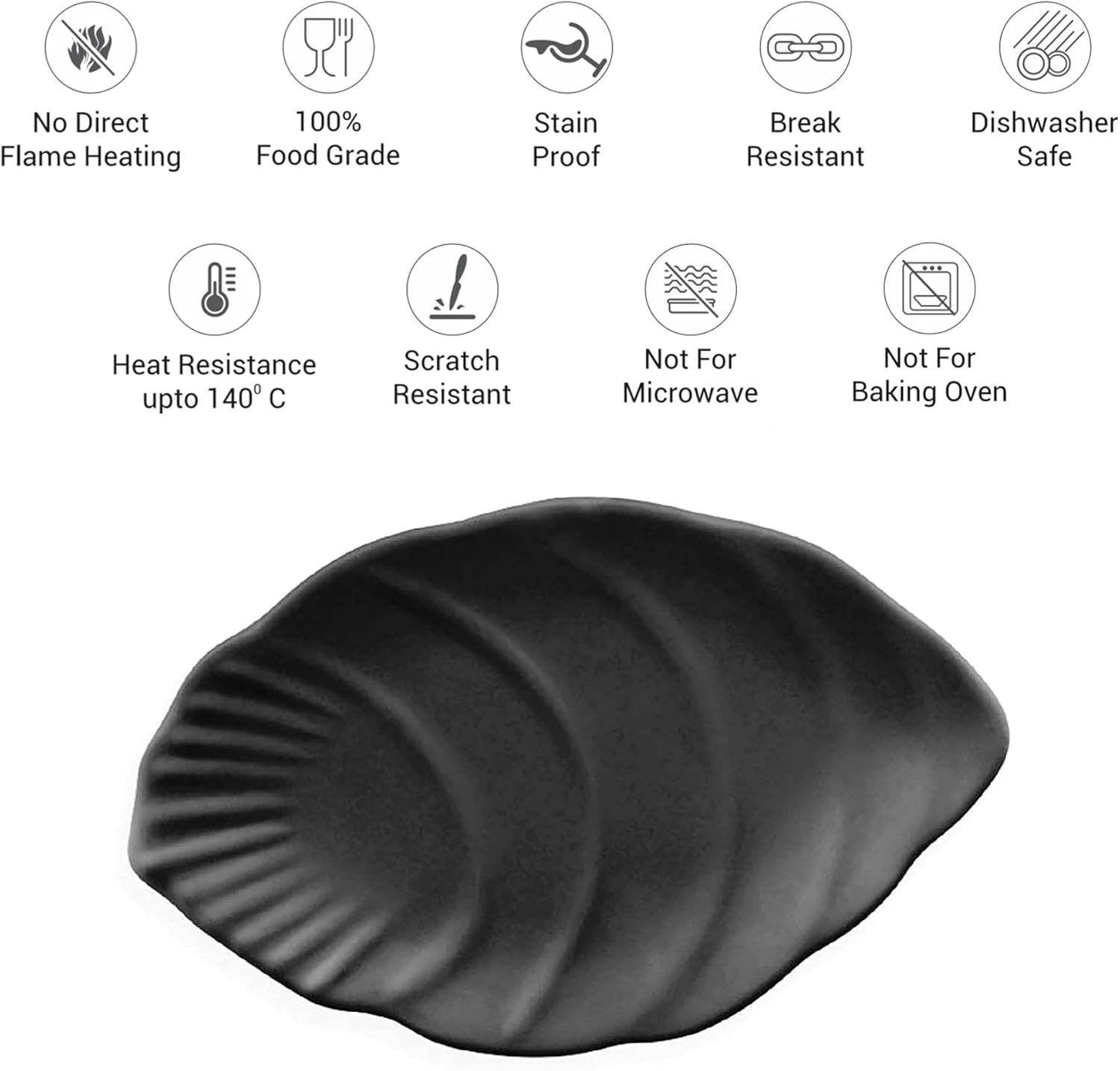 Shell Melamine Platter, Black