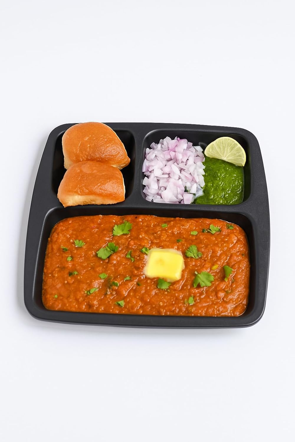 Aavasa Melamine 3 in 1 Square Pav Bhaji Plate