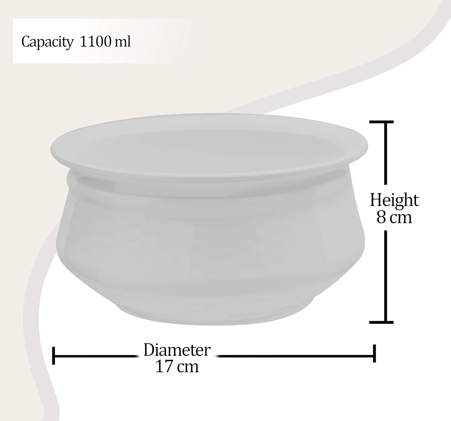 MILTON Melamine Handi, 1100 ml, Black