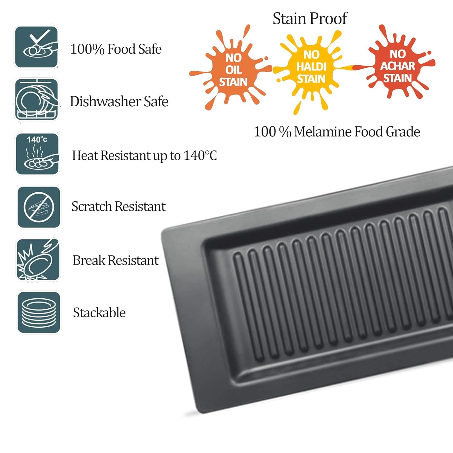 Rectangular Grill Melamine Platter