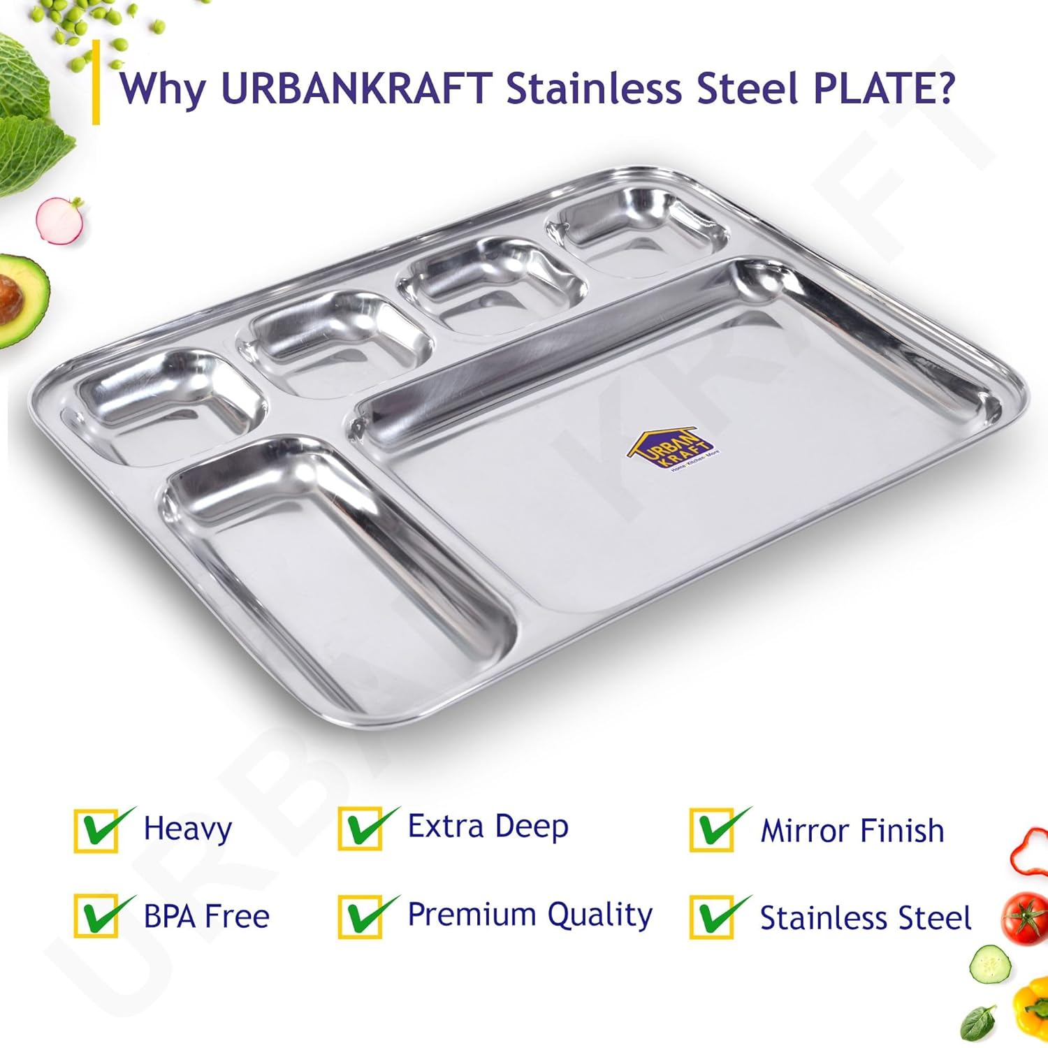 Stainless Steel Plates with Compartments
