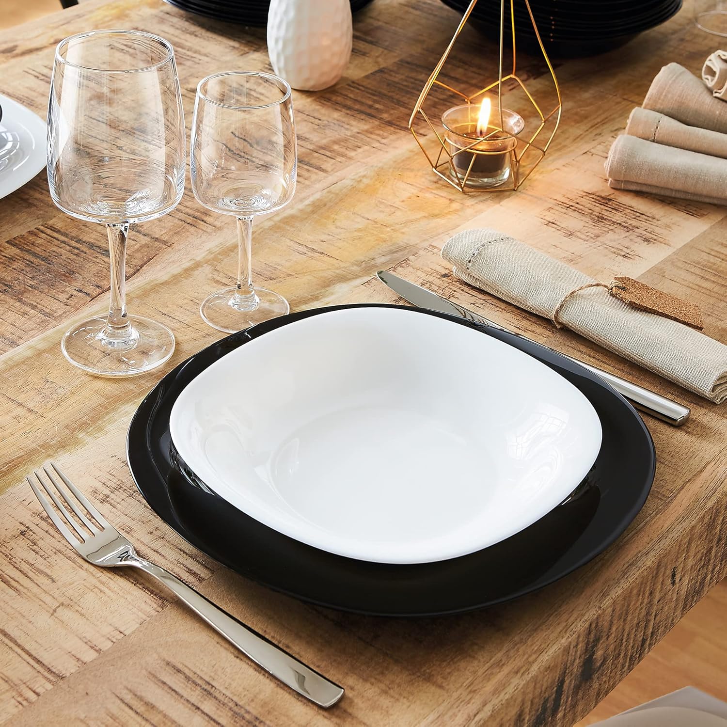 White Carine 7.25" Dessert Plate, Set of 6, Set, 1