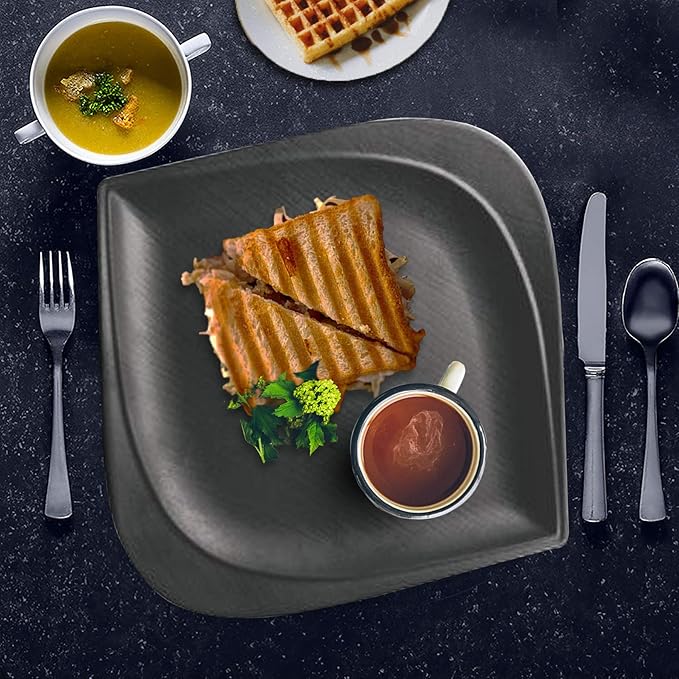 MILTON Trinity Melamine Dinner Plate, 1 Piece, Black (11")